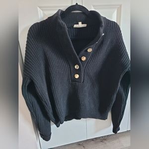 Sezane Black Button-down Sweater, XS
